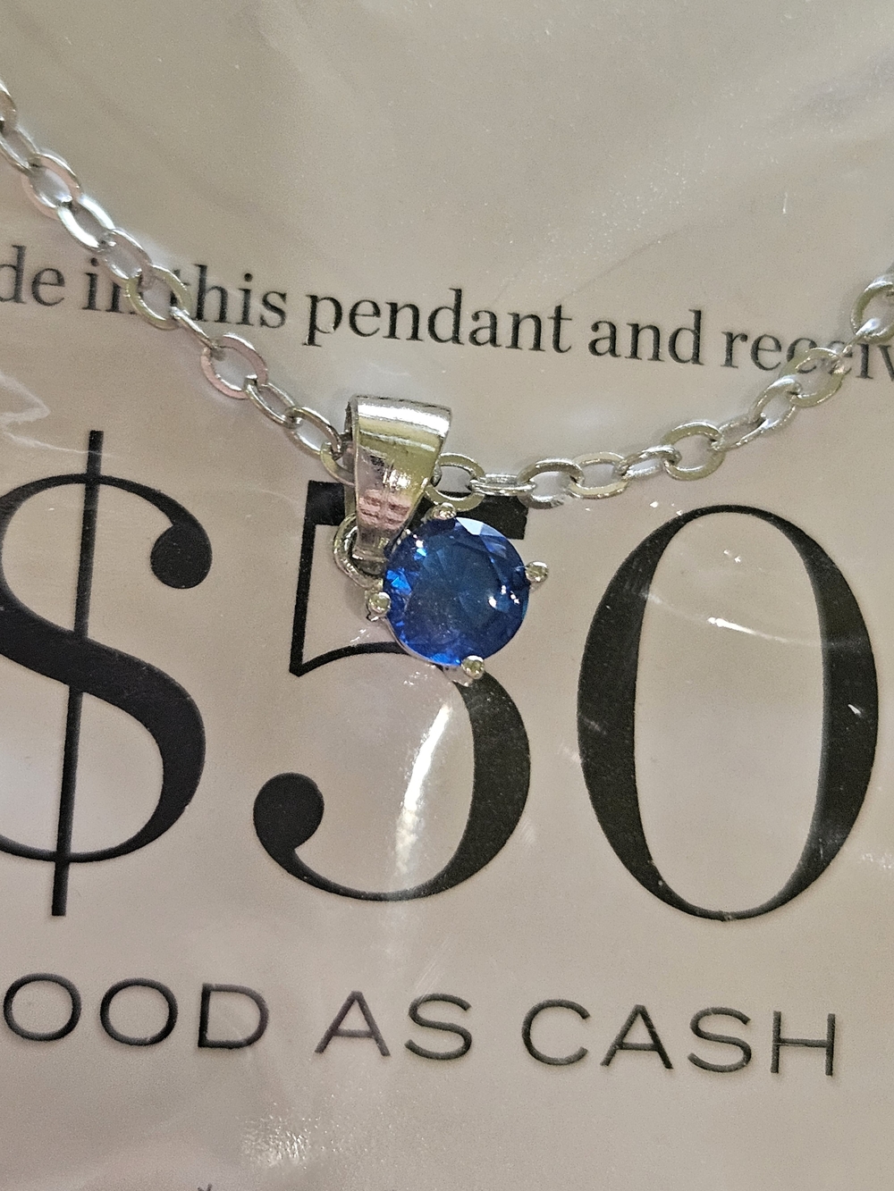 Effy Blue Crystal Solitaire Pendant Necklace